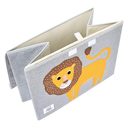 Foldable Large Kids Toy Chest with Flip-Top Lid, Collapsible Fabric Animal Toy Storage Organizer/Bin/Box/Basket/Trunk for Toddler, Children and Baby Nursery (Lion) - color: Lion
