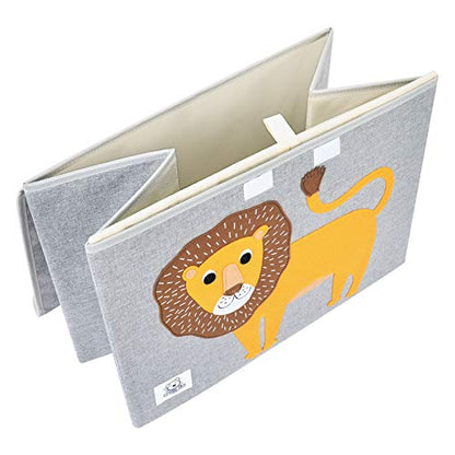 Foldable Large Kids Toy Chest with Flip-Top Lid, Collapsible Fabric Animal Toy Storage Organizer/Bin/Box/Basket/Trunk for Toddler, Children and Baby Nursery (Lion) - color: Lion