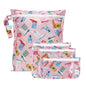 Bumkins - Waterproof Wet Bag & Clear Travel Bags - For Beach, Baby, Travel, Swim Suit, Cloth Diapers, Pump Parts, Pool, Gym, Toiletries - Reusable & Easy to Clean - Cowgirl Boots - 4 Pack - color: B3 Cowgirl Boots