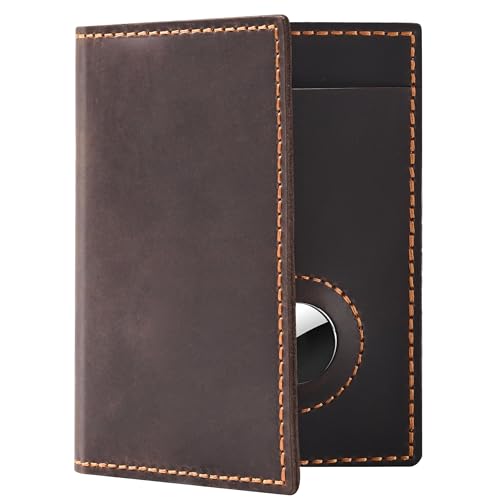 Passport Holder for Travel, Genuine Leather Passport Holder with Airtag, Rfid Passport Cover Wallet Case for Men Women, Travel Essentials Gift, Coffee Brown - color: coffee brown