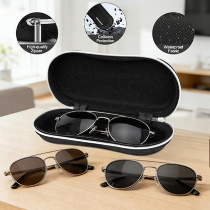 GalaxApexity Sunglasses Case, Hard EVA Shell Shockproof Sport Glasses Case,Travel Zipper Eyeglasses Holder
