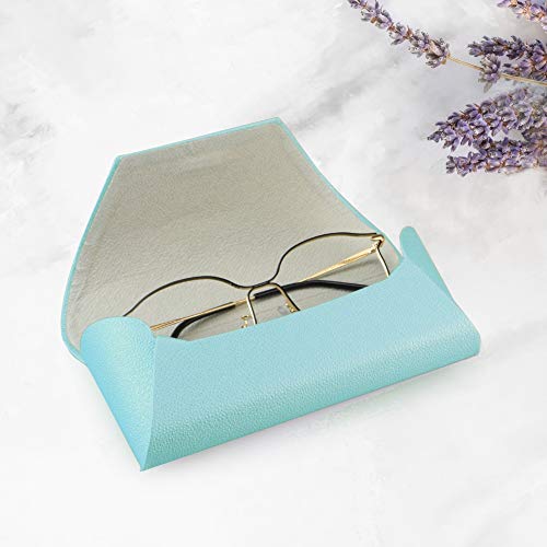 LifeArt Eyeglass Case Hard Shell, Portable Sunglass Case, Fashionable PU Leather Eyeglass Case, Lightweight - color: A_638_blue