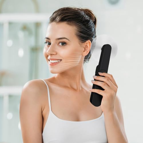 Portable mini handheld Fan, small Rechargeable Personal Fan for 9-15 Hours Runtime, Pocket Design for Travel/Women Essentials/vacation/beach/vacation/airplane/disney - color: Black