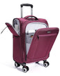 ECOHUB Carry On Luggage Airline Approved, 21 Inch Height Softside Carry On Suitcase with Spring Shock-Absorbing Spinner Wheels, Lightweight Travel Luggage with TSA Lock, Fits 22x14x9 Carry-On Bag - color: Red