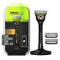 GilletteLabs with Exfoliating Bar by Gillette Mens Razor, 5 Bladed, Closeness and Comfort, Includes Travel Case and Stand, Handle + 3 Blade Refills - color: Gold, style: 1 Razor, 1 Travel Case, 3 Refills, 1 Stand