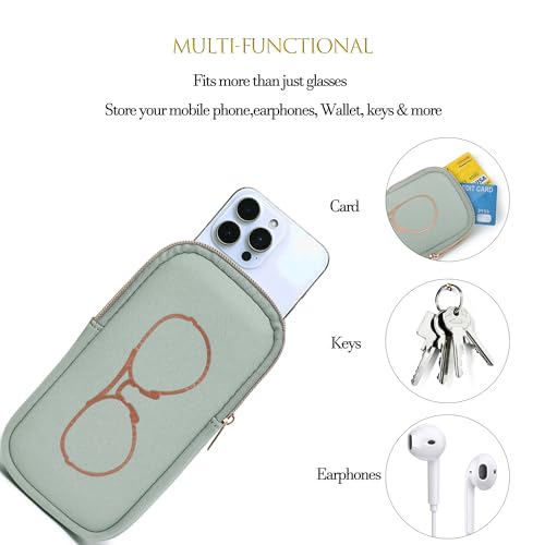 KKP Double Eyeglass Case | Sunglasses Cases with 2 Compartments - color: Green
