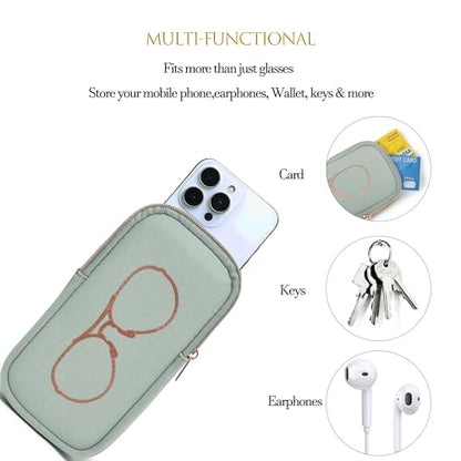 KKP Double Eyeglass Case | Sunglasses Cases with 2 Compartments - color: Green