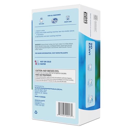 Tru Earth Compact Dry Laundry Detergent Sheets, Bulk, up to 768 Loads (384 Count) - Paraben-Free - Original Eco-Strip Liquidless Detergent, Travel Sheets - Fresh Linen - size: 384 Count (Pack of 1)