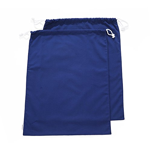 100% Cotton Canvas Travel Laundry Bag, 2-Pack (Large, Navy) - color: Navy, size: Large
