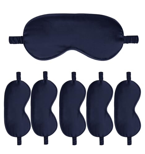 6PACK Silk Sleep Mask Satin Eye Masks Blackout Silky Eyeshade Cover Soft Blindfold Eyeshades for Women Sleeping Travel Gift