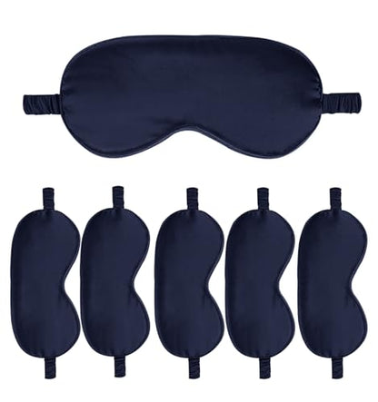 6PACK Silk Sleep Mask Satin Eye Masks Blackout Silky Eyeshade Cover Soft Blindfold Eyeshades for Women Sleeping Travel Gift