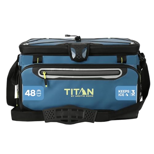 Titan by Arctic Zone Deep Freeze Cooler - Zipperless Hardbody Cooler - Deep Freeze Insulation, HardBody Liner, and SmartShelf - color: Marine Blue, size: 48 Can