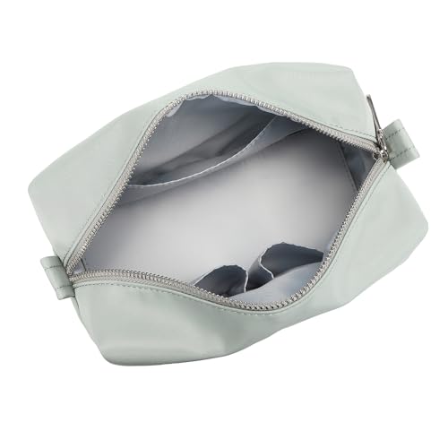 Organizer Bag Lightweight Cosmetic Bag with Ring Clasp Perfect Travel Makeup Bag for Women nylon Stand Up Design (Grey/Nylon) - color: Grey/Nylon