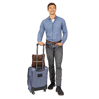 BlueHills Premium Soft Travel Blanket Pillow Airplane Blanket Soft Bag Pillow case with Hand Luggage Belt and Backpack Clip Compact Pack Large Portable Throw Air Plane Flight Travel (Brown T009) - color: Brown-1pk-t009