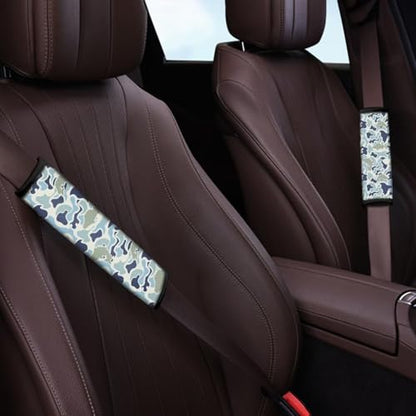 2pcs Car Seat Belt Cover Pads Soft Anti-Slip Blue Fish Camo Shoulder Strap Protects Universal Fit for All Cars and Backpack for a More, Easy to Install - color: Blue Fish Camo