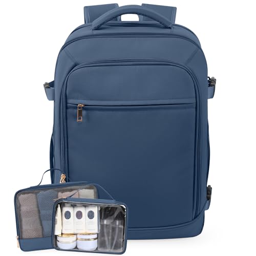 Rinlist Travel Backpack, Carry-on Backpack for Men Women, Travel Backpack Carry on Flight Approved, 40L Personal Item Backpack Personal Item Backpack Bag, Travel Essentials, Dark Blue - color: Dark Blue