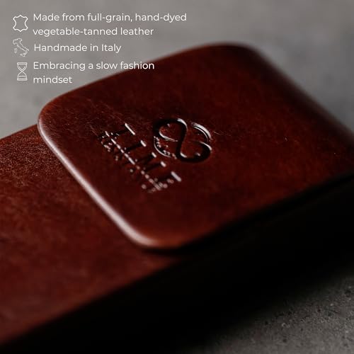 Time Resistance Leather Glasses Case - Hard Shell Leather Glasses Case - Made in Italy - color: Brown