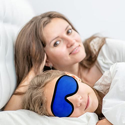 2 Pieces 3D Sleep Mask for Kids Memory Foam Contoured Eye Mask, Travel Sleep Eye Cover with Adjustable Strap, 3D Blindfolds(Blue and Green) - color: Blue and Green