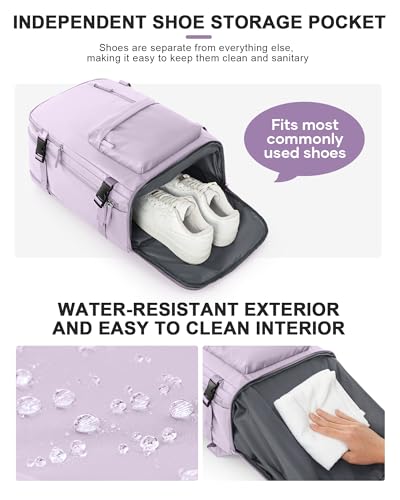 VGCUB Carry on Travel Backpack for Women Men Large Laptop Gym Work Frontier Airlines Personal Item Bag Business Airport Lightweight Backpack Flight Approved Mochilas de Viaje, Purple - color: Purple, style: Large