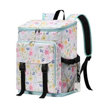DYSHAYEN Cooler Backpack,Lightweight Backpack Cooler Insulated Leak Proof,30 Cans Soft Cooler Bag for Beach,Camping,Beach,Picnic,Lunch - color: Flower