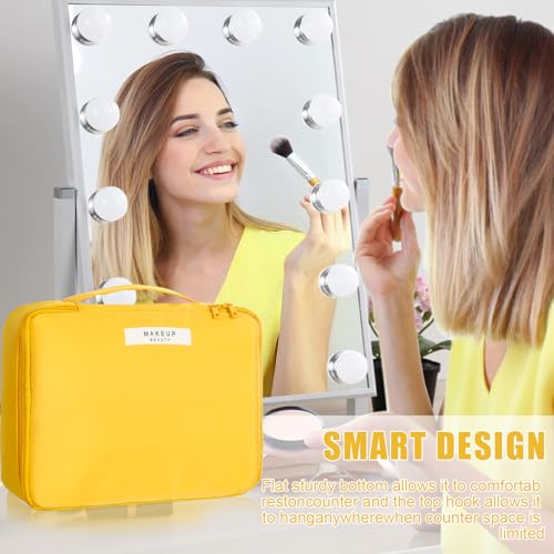 Queboom Travel Makeup Bag Cosmetic Bag Makeup Bag Toiletry bag for women and men (Yellow) - color: Yellow