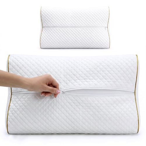 Royal Therapy 2-Pack Queen Memory Foam Pillow, Cervical, Queen Contour, Orthopedic Pillow for Neck Support, Neck Pain, Side Sleepers, CertiPUR-US - size: Queen 24 x 14 x 5" (2-pack)