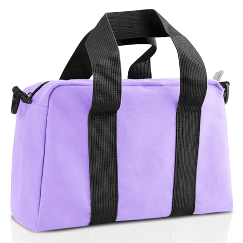 Small Tool Bag, Canvas Tool Storage Bag, Large Capacity Multipurpose Zipper Soft Tote Organizer Pouch for Electrician, Plumbing, Gardening,Tools Bags for Men (Purple, 14 Inch) - color: Purple, size: 14 inch