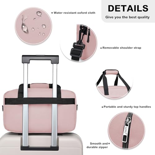 Kono Travel Duffel Bag 14L Under Seat Carry-on Bag Sports Tote Gym Bag Weekender Overnight Bags 13.78"x7.87"x7.87" Pink - color: Pink, size: S (13.78inx 7.87in x7.87in)-14L