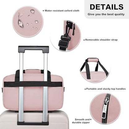 Kono Travel Duffel Bag 14L Under Seat Carry-on Bag Sports Tote Gym Bag Weekender Overnight Bags 13.78"x7.87"x7.87" Pink - color: Pink, size: S (13.78inx 7.87in x7.87in)-14L