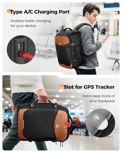 MATEIN Personal Item Travel Backpack 18x14x8, Spirit Frontier Airlines Size | Fits 17 Inch Laptop, Underseat Backpack for Airplanes, TSA-friendly, Water Resistant, USB C Port, Luggage with Tracker Pocket