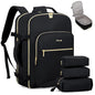 LOVEVOOK Travel Backpack for Women & Men 50L,Airline Approved Carry On Backpack Travel Essentials,TSA Carry on Luggage,Waterproof Personal Item Travel Bag,Suitcase with 3 Packing Cubes,Black-Black - color: Black-black, size: X-Large-50L-4Pcs
