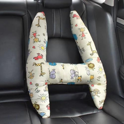 SIQITECHNO Car Travel Pillow H-Shape Seat Pillow Kids Adults Soft Neck Pillow Breathable Head and Body Support Pillow Car Aircraft Sleeping Cushion for Long Journey Road Trip Travel Accessories - color: Cartoon Animals