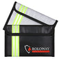 ROLOWAY Small Fireproof Bag (5 x 8 inches) with Reflective Strip, Fireproof Money Bag for Cash, Valuables, Passport, Currency & Keys (2-Pack) - size: 8 x 5 inch, style: Silver & Black With Reflective Strip