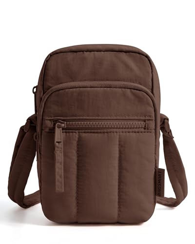 BAGSMART Crossbody Bags for Women, Mini Cell Phone Cross body Purses Travel Wallet with RFID Blocking Card Slots - color: Coffee Brown