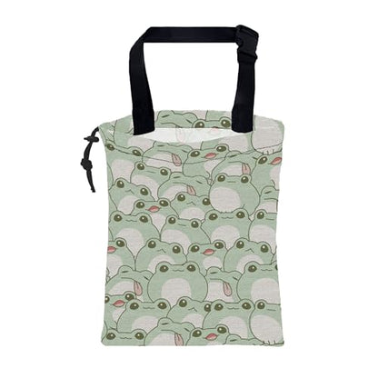 Car Garbage Bag Cute Frog Kiddie Hanging Canvas Car Trash Bag Waterproof Drawstring Car Back Seat Organizer for Car Back Front Seat Console with Adjustable Buckle - color: Cute Frog Kiddie