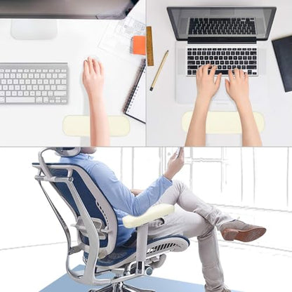 MOSISO Chair Armrest Pads (2 Pack), Memory Foam Home/Office Chair Arm Rest Covers Comfy Computer Gaming Elbow Cushion Removable Washable Elbow Support Forearm Pressure Relief, Beige - color: Beige