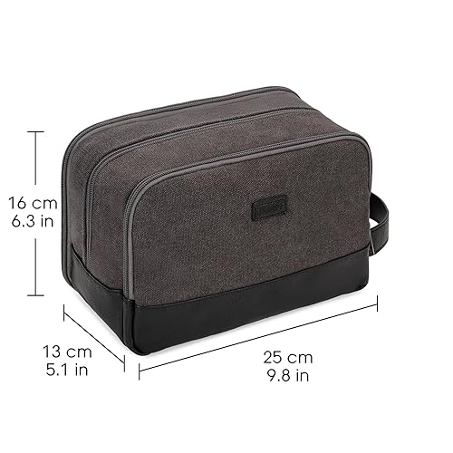WANDF Travel Toiletry Bag for Men Large Toiletries Shaving Bag Water Resistant Hanging Dopp Kit Travel Accessories Bag for Women Men (Dark Grey) - color: Dark Grey