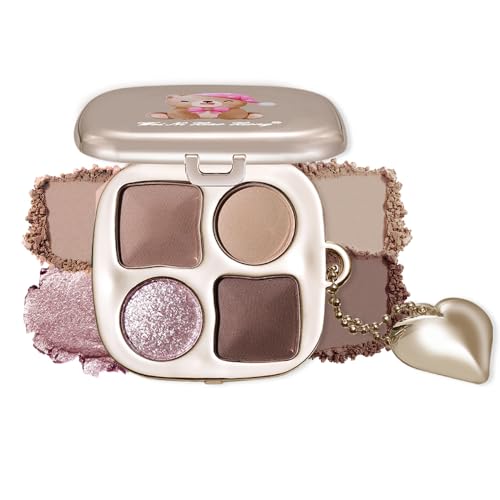 Cool Neutral Eyeshadow Palette with Mirror – Matte & Glitter High Pigment Blendable Long-Lasting Mini Everyday Eye, Mauve Smokey & Purple Contour Makeup Palette, Perfect for Blue, Green & Brown Eyes - color: A04