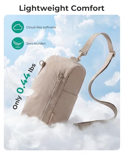 BAGSMART Small Sling Bag for Women, Fast Track Crossbody Bag Mini Backpack purse for Daily Travel Gym | 9L Fast Track - color: Camel