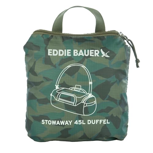 Eddie Bauer Stowaway Packable Duffel Bag | Travel | Foldable | Lightweight | Durable | Ripstop Polyester - color: Sprig