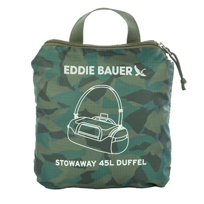 Eddie Bauer Stowaway Packable Duffel Bag | Travel | Foldable | Lightweight | Durable | Ripstop Polyester - color: Sprig