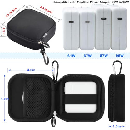 CM Small Travel Carrying Storage Organizer Bag Case Pouch compatible with MagSafe Power Adapter, Laptop Accessories Cables, Cords, USB Drives, Earphones