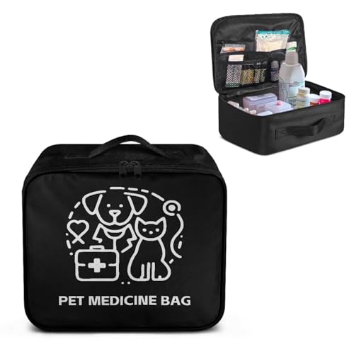 First Aid Kit Bag Pet Paw Cute Dog Print Empty Medic Bag for Pet Friendly Households and Outdoor Adventures Featuring Wear Resistant Material Breathable Construction Easy Access - color: Cute Dog