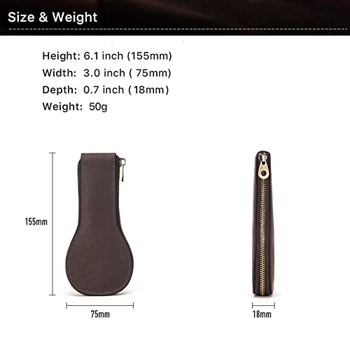 Hiram Watch Bracelet Storage Bag Case Leather, Portable Travel Jewelry Leather Pouch, Watch Storage Bag Case for Men and Women(Coffee)