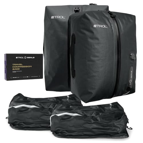 TPU Vacuum Bag for Travel, 70D Nylon Reusable Compression Bag with IP67 Waterproof Zipper, Compression Packing Cubes for Clothing, Space Saver Bags for Luggage and Backpack(Gray-2 PCS) - color: Gray-2 CPS