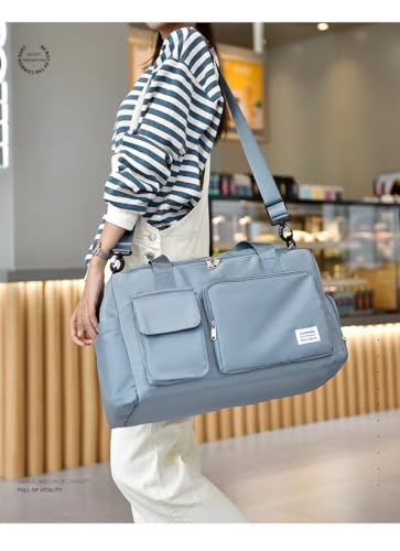 New Sports Tote Gym Travel Luggage Shopping Delivery Weekend Camping Overnight Bag(ice blue) - color: ice blue