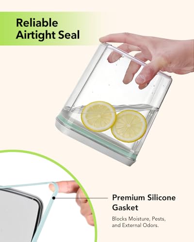 Airtight Food Storage Containers Set with One-Touch Lid, 4-Pack (4.22 QT / 4.0 L) Best Value Stackable Durable PET for Complete Kitchen Pantry Organization - color: 4.2QT*4
