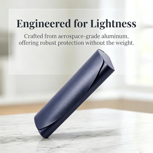 Philley Aluminum Ultra-Light Eyeglasses Case Hard Shell Nearsighted Glasses Case for Women & Men - color: B-blue