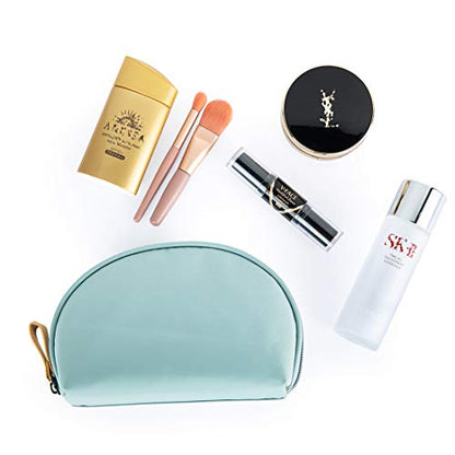 Hekyip Half Moon Cosmetic Beauty Bag for Purse Travel Handy Makeup Pouch for Women Girls (Mint) - color: Mint