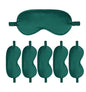 6PACK Silk Sleep Mask Satin Eye Masks Blackout Silky Eyeshade Cover Soft Blindfold Eyeshades for Women Sleeping Travel Gift - color: Peacock Green